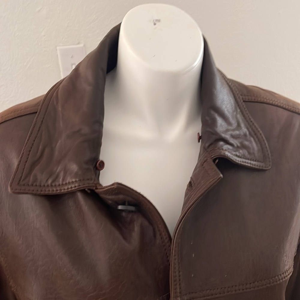 ANDREW MARC New York Leather MenS Size Large, Brown Coat Jacket. - Picture 13 of 16